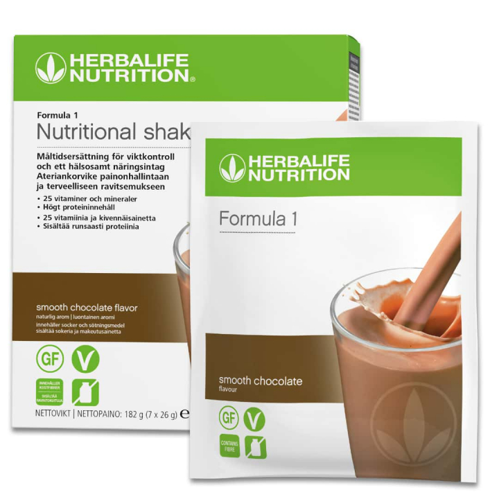 Herbalife Formula 1 - Smooth Chocolate - 7-pack Portionspåsar i gruppen Måltidsersättning hos HerbalClub.se (229K)