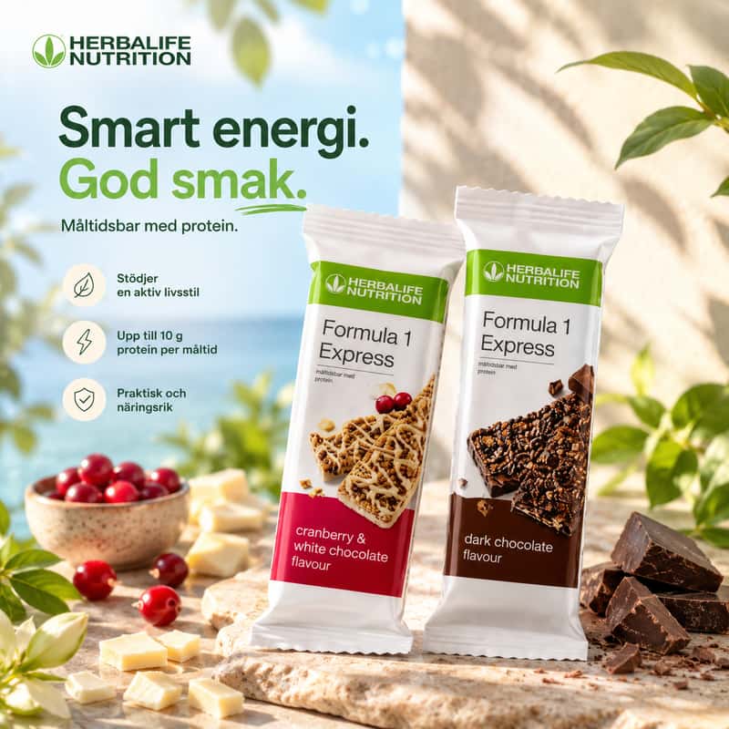 Herbalife Formula 1 Express Balanced Meal Bars - Dark Chocolate, Cranberry & White Chocolate