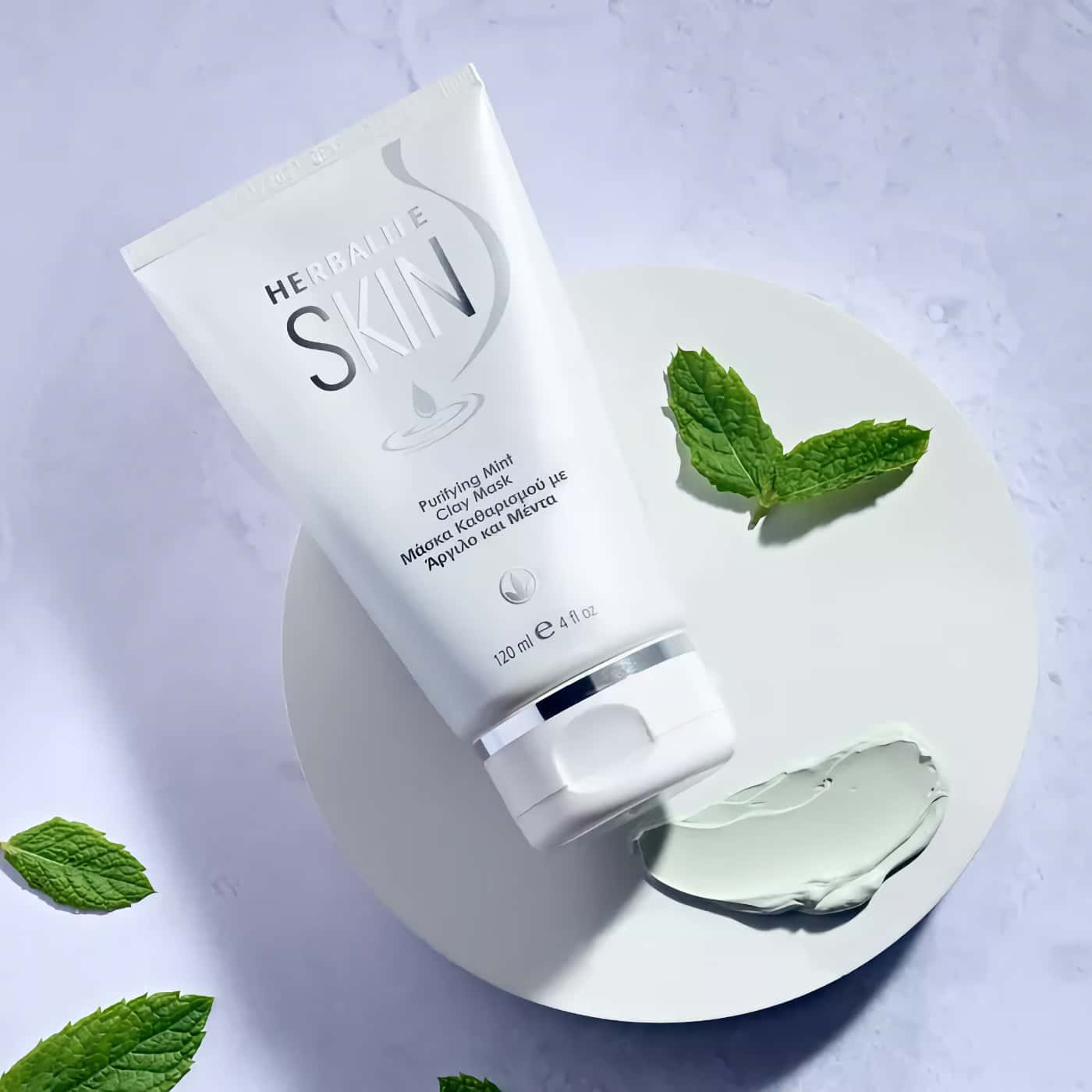 Herbalife SKIN renande lermask med mynta – djuprengöring för alla hudtyper med bentonitlera och vitaminer.