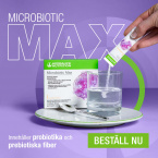Microbiotic Max - Probiotika och fibrer Microbiotic Max - Probiotika och prebiotiska fibrer med 2 miljarder bakterier per portion och mild vaniljsmak