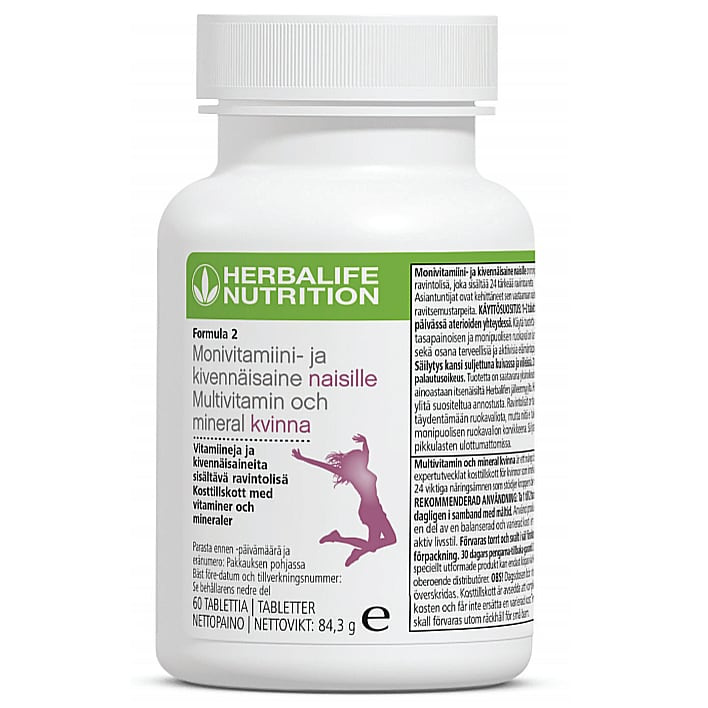Herbalife Formula 2 – Multivitamin och Mineral Woman dagligt kosttillskott med 24 vitaminer och mineraler för kvinnor