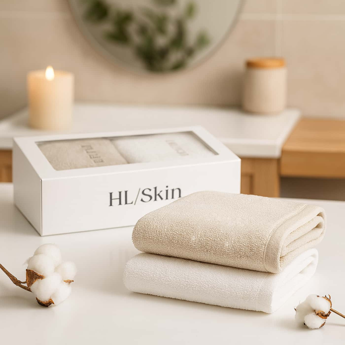 Herbalife HL/Skin Face Towel Set 2-pack – mjuka bomullshanddukar för ansiktsrengöring och hudvårdsrutin