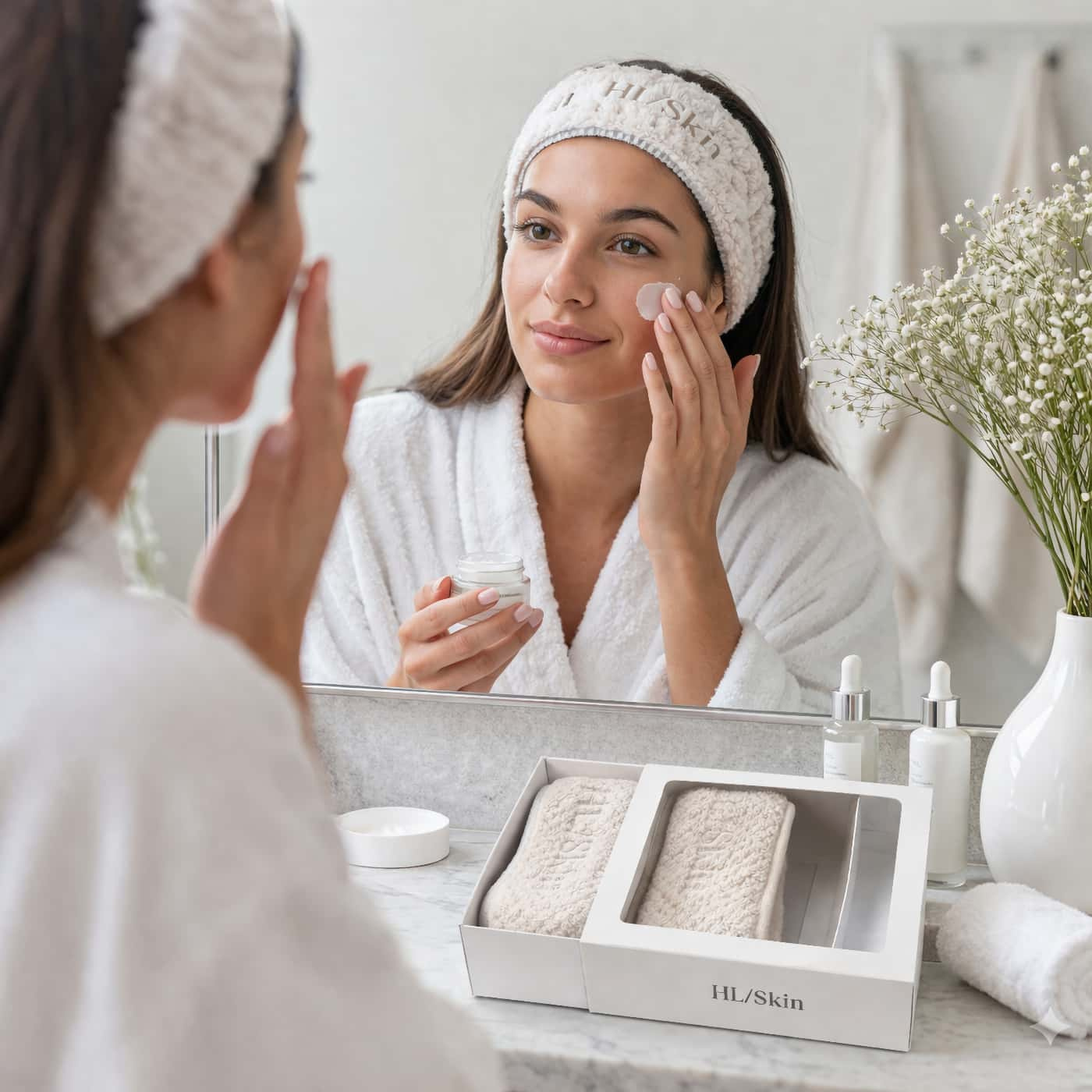 HL/Skin Hårband 2-pack håller håret borta vid hudvård och makeup för smidig applicering