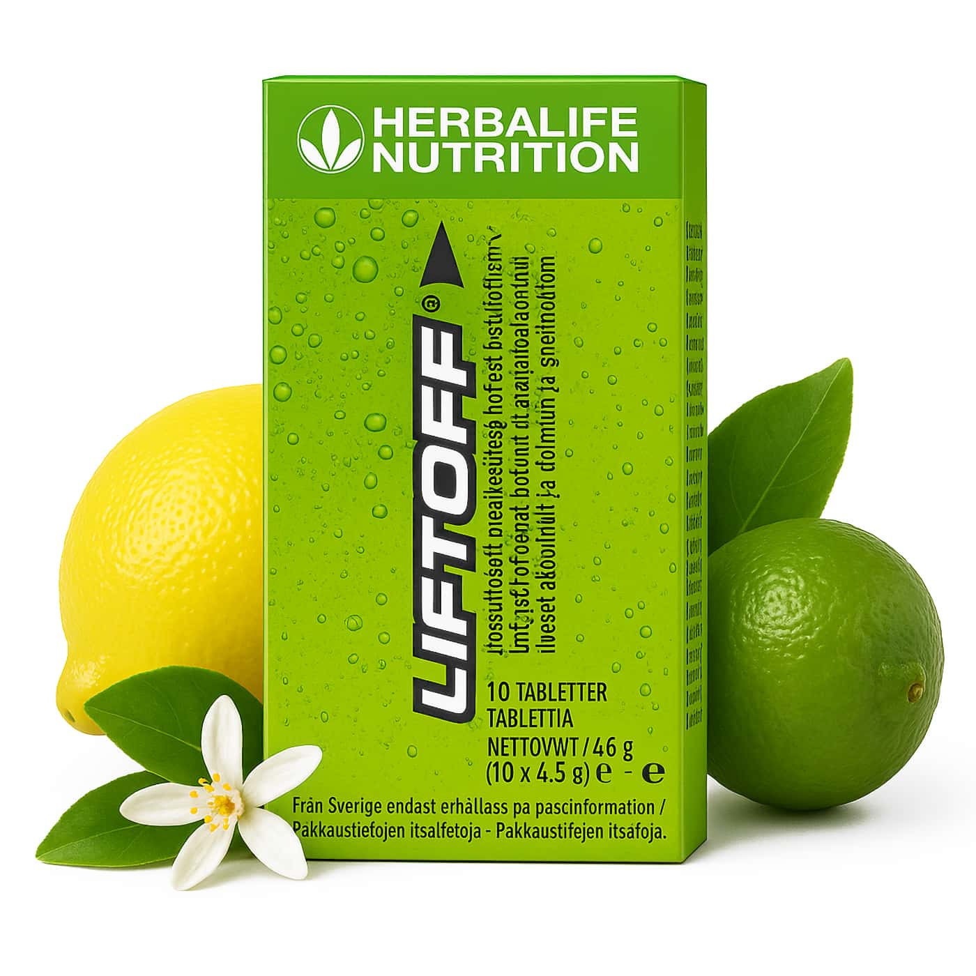 Herbalife LiftOff Citron-Lime | Energigivande brustabletter | Sockerfri koffeinkick | Vitamin C och B-stöd