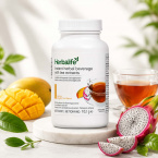 Herbalife Mango Dragonfruit med teextrakt Herbalife Mango Dragonfruit örtdryck med mango, dragon fruit och gröna blad