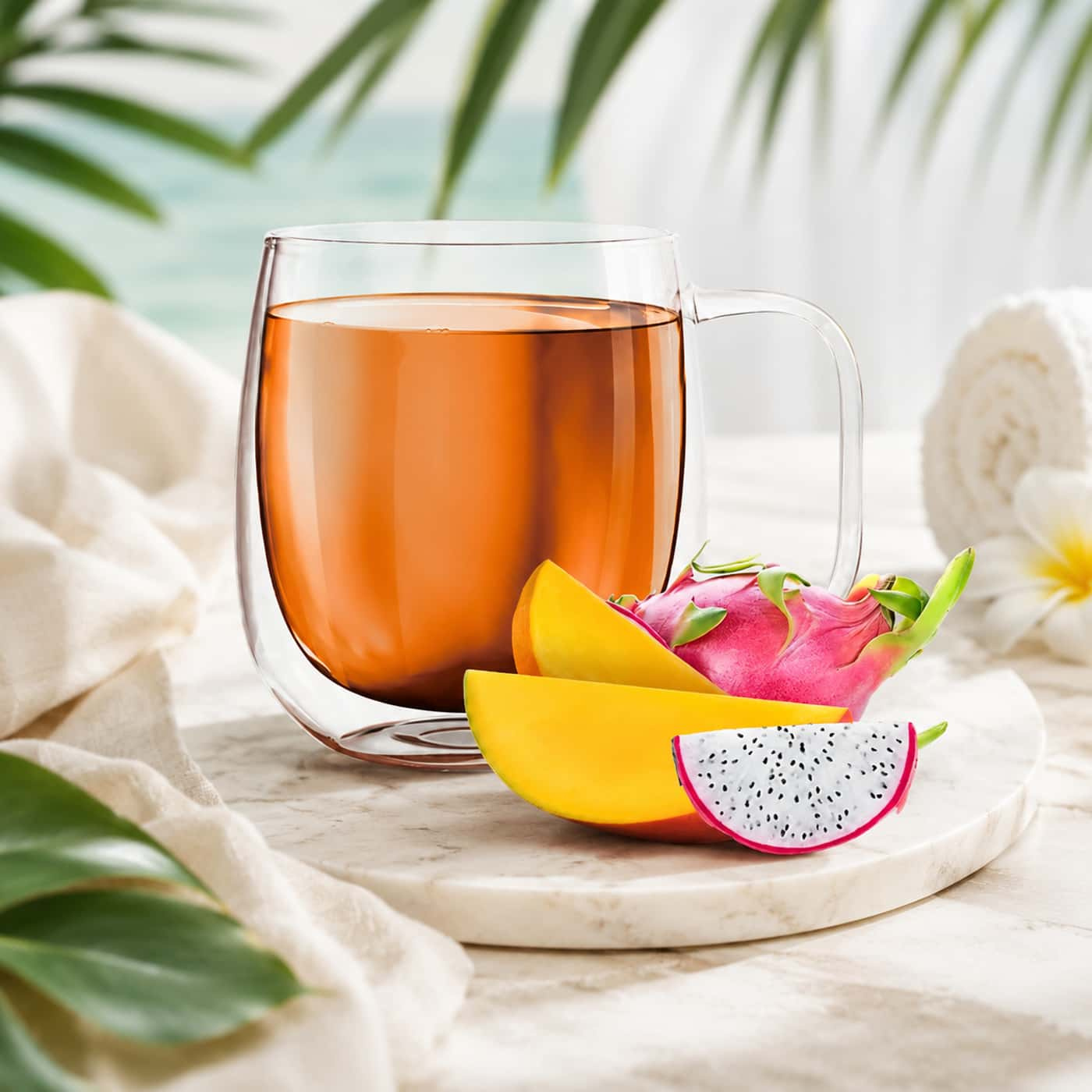 Mango Dragonfruit dryck med te, mango och dragon fruit