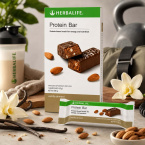 Herbalife Proteinbar Vanilj Mandel proteinbar Herbalife Proteinbar Vanilj Mandel proteinbar för mellanmål, arbete och träning med mandel och vaniljsmak