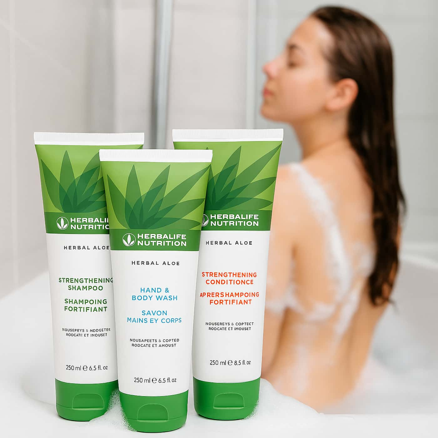 Herbalife Duschpaket Aloe – schampo, balsam och body wash med aloe vera för daglig rengöring av hår och hud